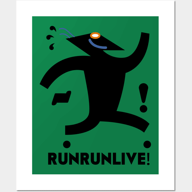 RunRunLive Black Logo for shirts Wall Art by After the Apocalypse